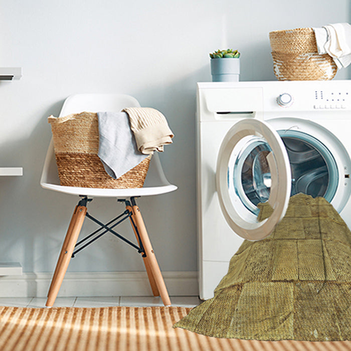 Machine Washable Transitional Chrome Gold Yellow Rug in a Washing Machine, wshpat2858