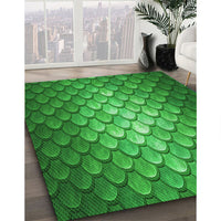 Patterned Green Rug, pat2859grn