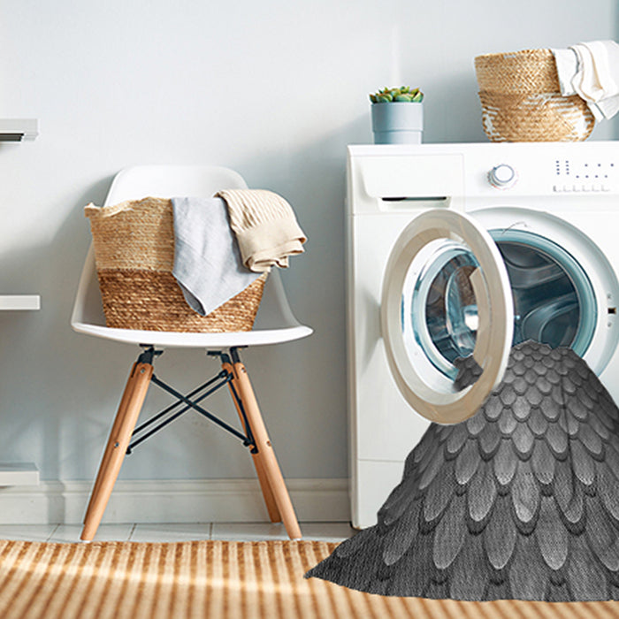 Machine Washable Transitional Gunmetal Gray Rug in a Washing Machine, wshpat2859gry