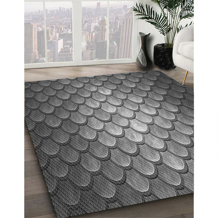 Patterned Gunmetal Gray Rug in Family Room, pat2859gry