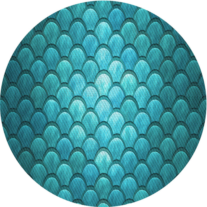 Square Patterned Teal Green Rug, pat2859lblu