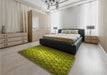 Patterned Green Rug in a Bedroom, pat2859yw