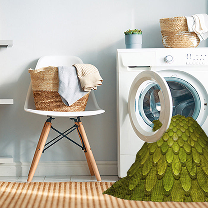 Machine Washable Transitional Green Rug in a Washing Machine, wshpat2859yw