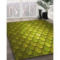 Patterned Green Rug, pat2859yw