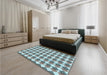 Patterned Gray Rug in a Bedroom, pat286lblu