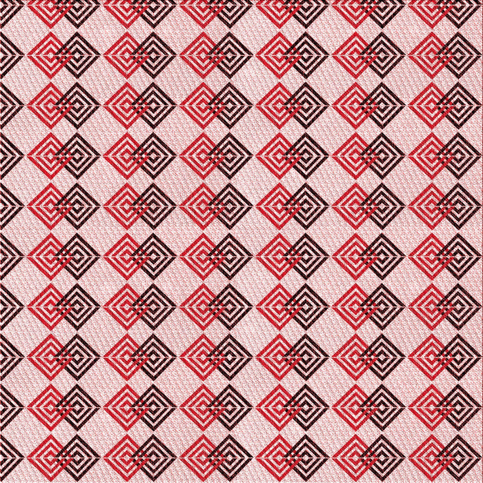 Round Patterned Light Red Pink Rug, pat286rd