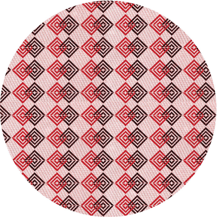 Square Patterned Light Red Pink Rug, pat286rd