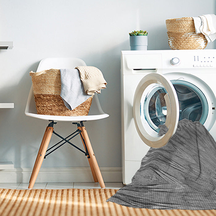 Machine Washable Transitional Ash Gray Rug in a Washing Machine, wshpat2861gry