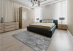 Patterned Ash Gray Rug in a Bedroom, pat2861gry