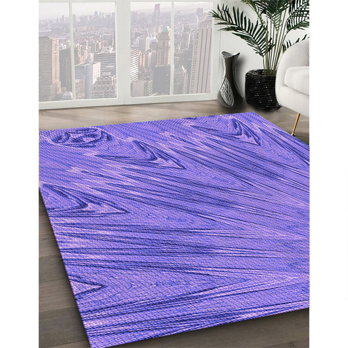 Patterned Purple Mimosa Purple Rug in Family Room, pat2861pur