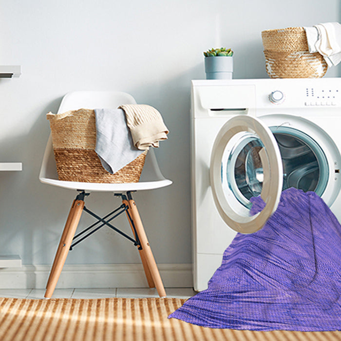 Machine Washable Transitional Purple Mimosa Purple Rug in a Washing Machine, wshpat2861pur