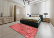 Patterned Red Rug in a Bedroom, pat2861rd