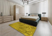 Patterned Dark Bisque Brown Rug in a Bedroom, pat2861yw