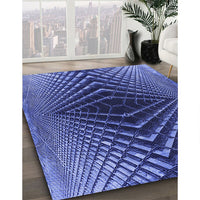 Patterned Sky Blue Rug, pat2862blu