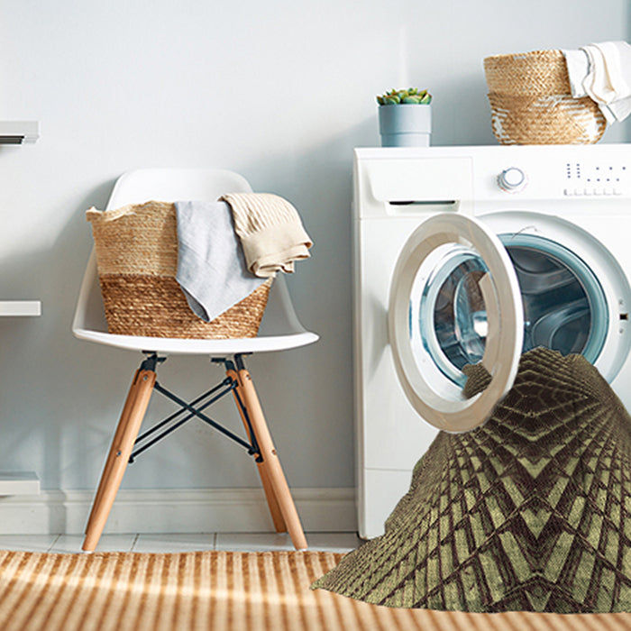 Machine Washable Transitional Bakers Brown Rug in a Washing Machine, wshpat2862brn