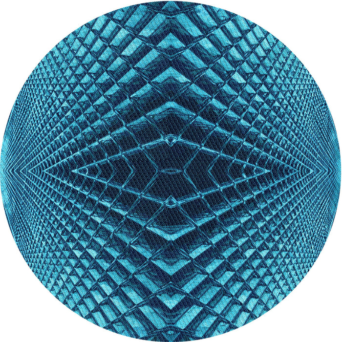 Square Patterned Bright Turquoise Blue Rug, pat2862lblu