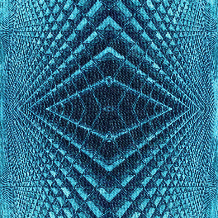 Patterned Bright Turquoise Blue Rug, pat2862lblu