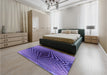 Patterned Bright Purple Rug in a Bedroom, pat2862pur