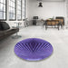 Round Patterned Bright Purple Rug in a Office, pat2862pur