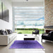 Square Patterned Bright Purple Rug in a Living Room, pat2862pur