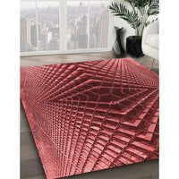 Patterned Cranberry Red Rug, pat2862rd