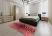 Patterned Cranberry Red Rug in a Bedroom, pat2862rd