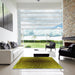 Square Patterned Green Rug in a Living Room, pat2862yw