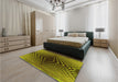 Patterned Green Rug in a Bedroom, pat2862yw