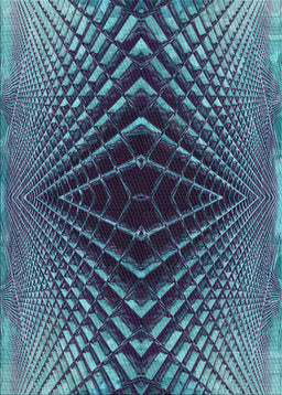 Patterned Dark Slate Blue Novelty Rug, pat2862