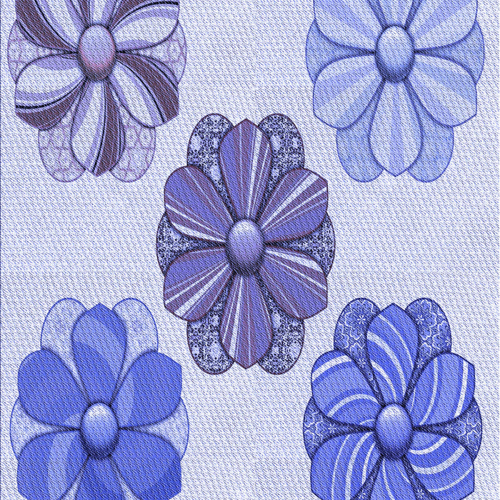 Patterned Blue Rug, pat2863blu