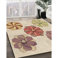 Patterned Khaki Gold Rug, pat2863brn