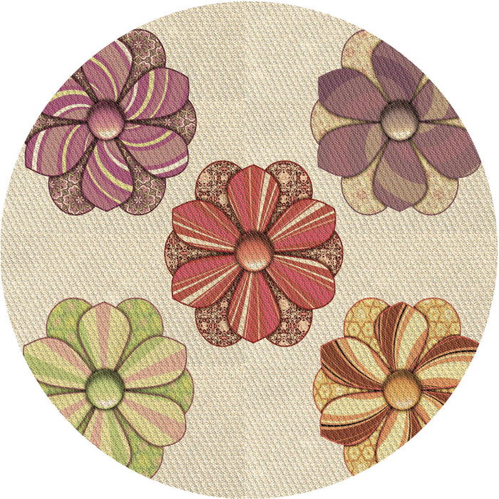 Square Patterned Khaki Gold Rug, pat2863brn