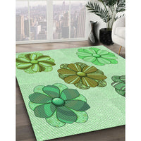 Patterned Green Rug, pat2863grn