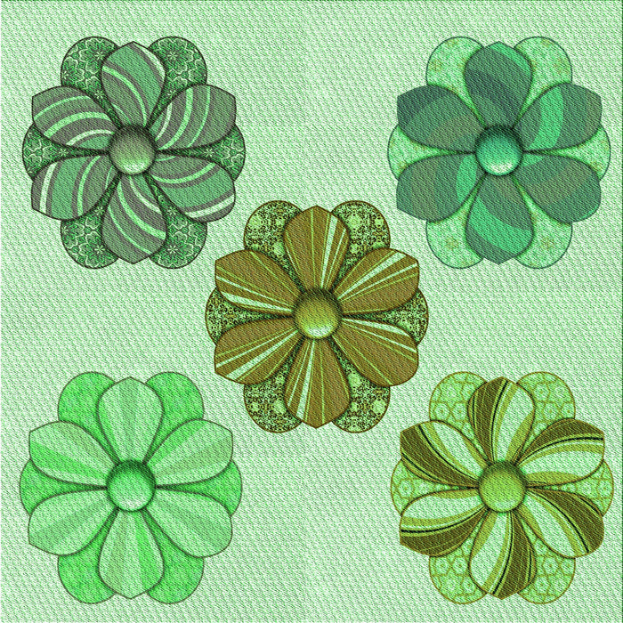 Round Patterned Green Rug, pat2863grn