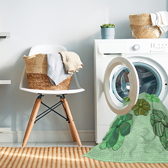Machine Washable Transitional Green Rug in a Washing Machine, wshpat2863grn