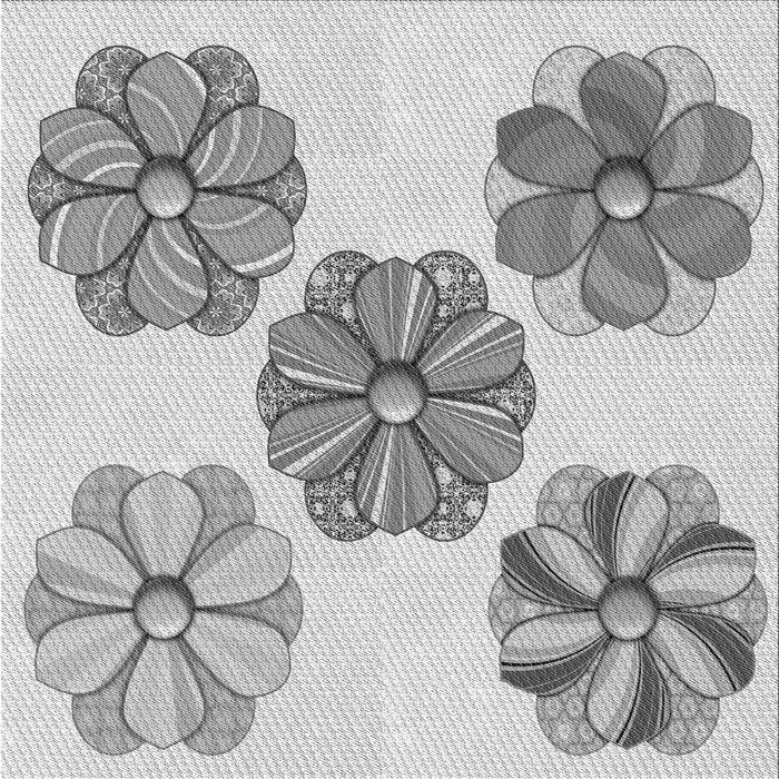 Round Patterned Gray Rug, pat2863gry