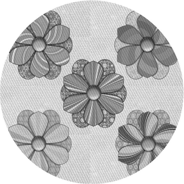 Square Patterned Gray Rug, pat2863gry