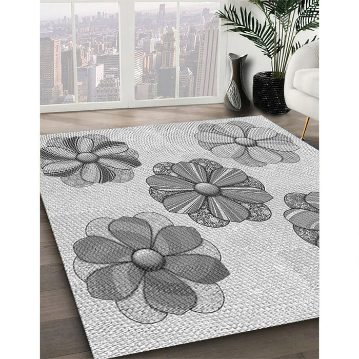 Patterned Gray Rug in Family Room, pat2863gry