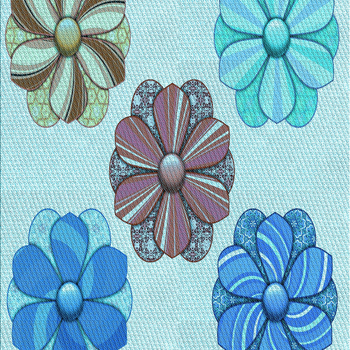 Patterned Glacial Blue Ice Blue Rug, pat2863lblu