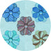 Square Patterned Glacial Blue Ice Blue Rug, pat2863lblu