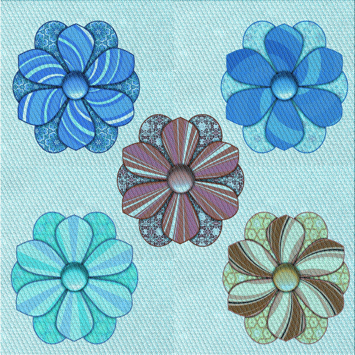 Round Machine Washable Transitional Glacial Blue Ice Blue Rug, wshpat2863lblu