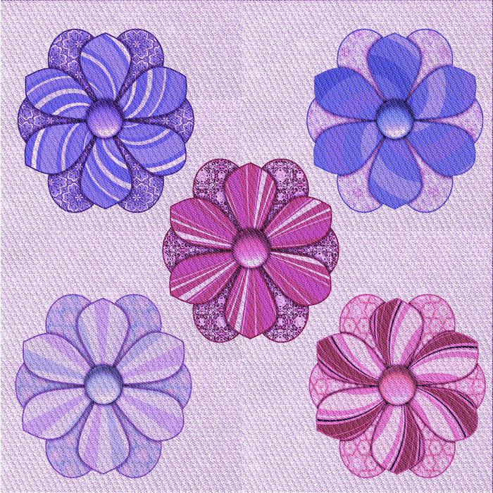 Round Patterned Blossom Pink Rug, pat2863pur