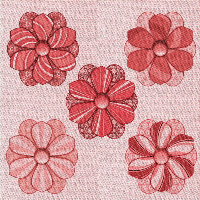 Round Patterned Pink Rug, pat2863rd