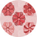 Square Machine Washable Transitional Pink Rug in a Living Room, wshpat2863rd