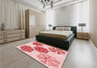 Patterned Pink Rug in a Bedroom, pat2863rd