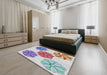 Patterned Gray Novelty Rug in a Bedroom, pat2863