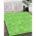 Patterned Emerald Green Rug in Family Room, pat2864grn