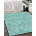 Machine Washable Transitional Seafoam Green Rug in a Family Room, wshpat2864lblu