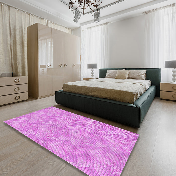 Patterned Violet Purple Rug in a Bedroom, pat2864pur
