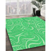 Machine Washable Transitional Neon Green Rug in a Family Room, wshpat2865grn